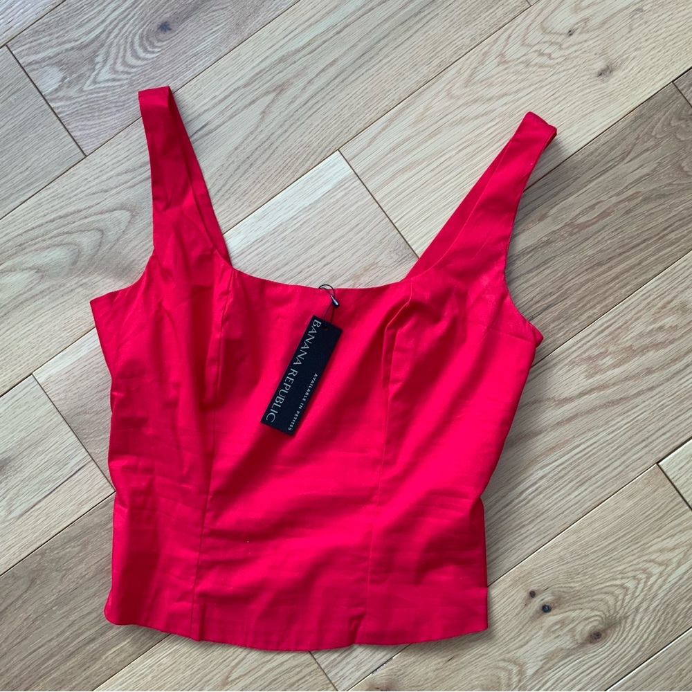NWT Banana Republic corset cropped top; red; size XS